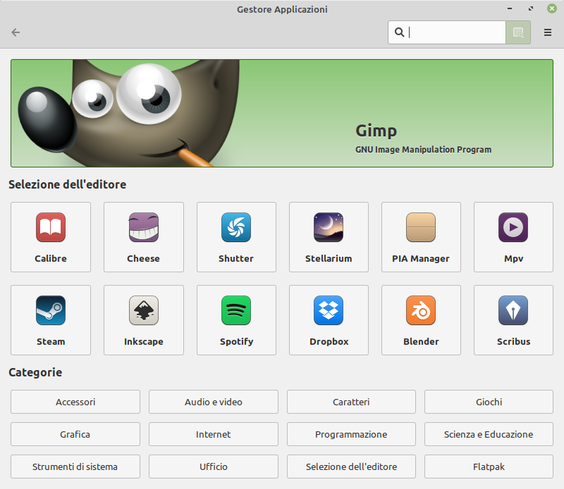 Gestore Applicazioni in Linux Mint