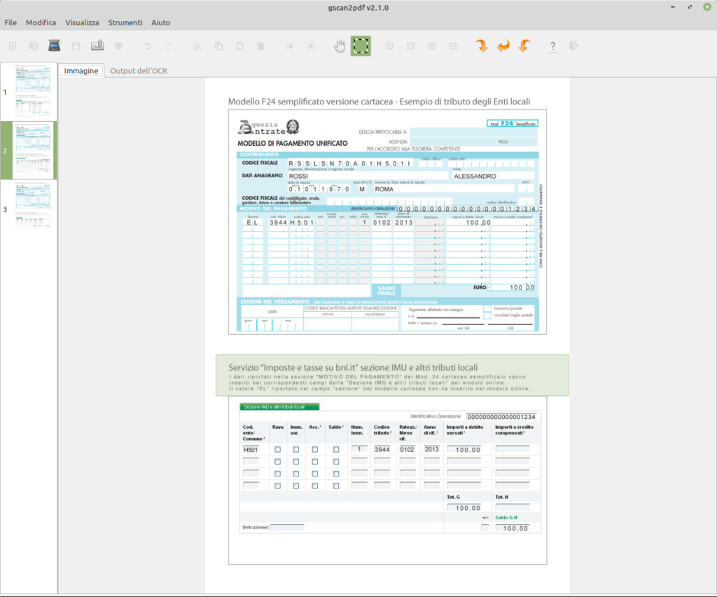 unire immagini in pdf e gestire scansioni con gscan2pdf