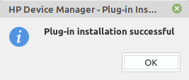 installazione completata di hp-plugin in Linux Mint e Ubuntu