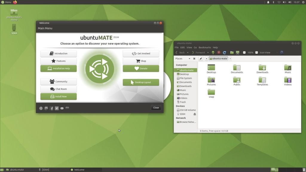 Schermata di Ubuntu MATE 20.04 LTS