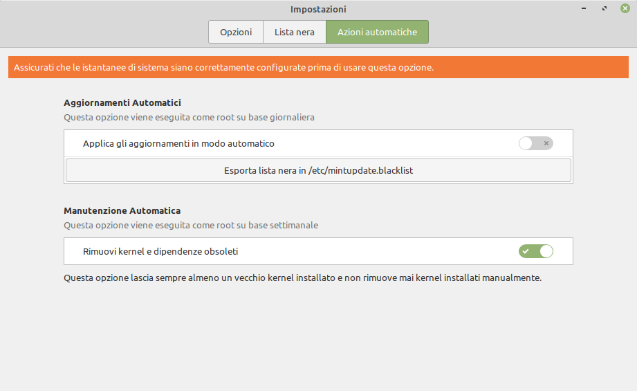 manutenzione automatica dei kernel in Linux Mint