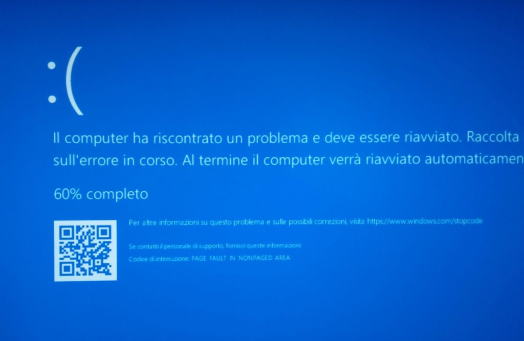 BSOD, blue screen of death dopo un aggiornamento di Windows 10