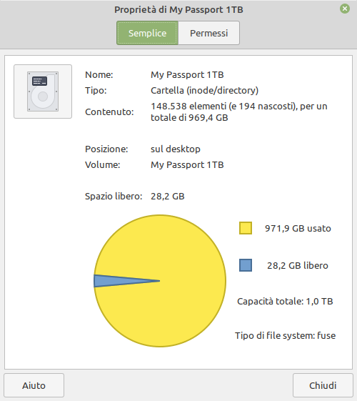 contenuto dl WD MyPassport da 1 TB