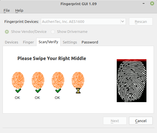 fingerprint gui in Linux Mint 19.3