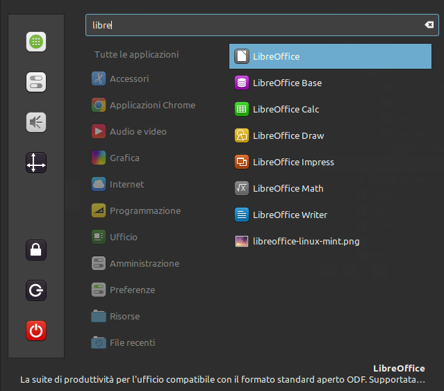 la suite LibreOffice in Linux Mint 19.3