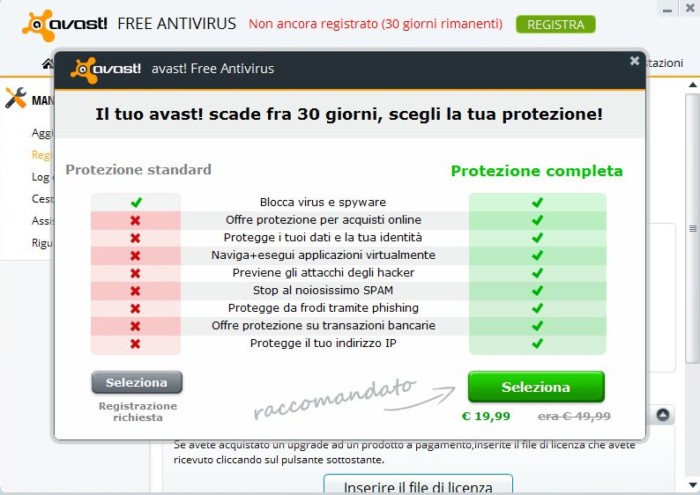 scadenza di avast antivirus per Windows