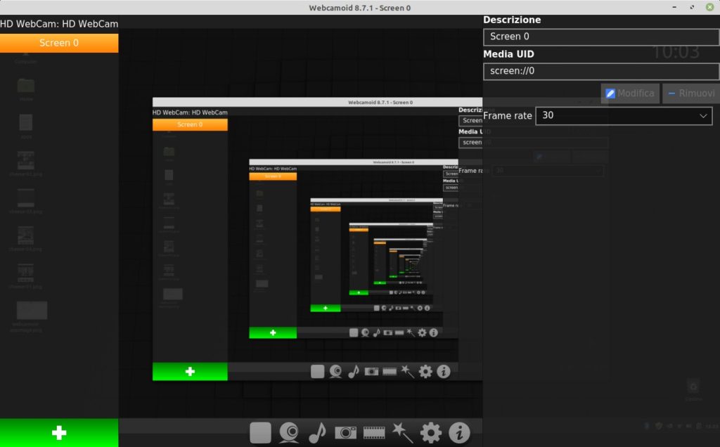 Registrazione dello schermo in Webcamoid