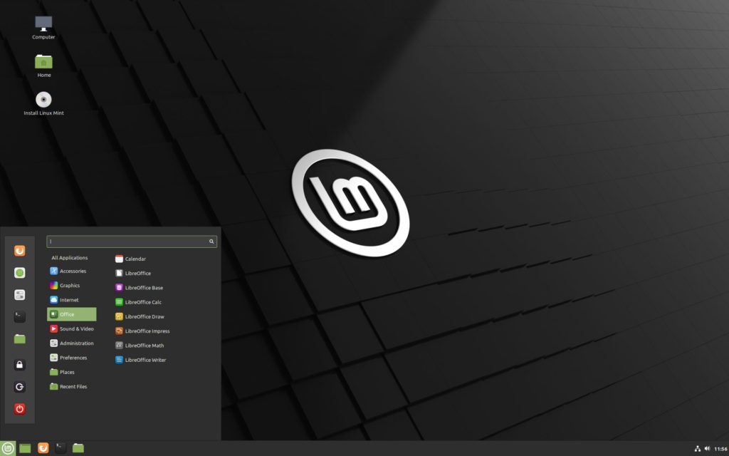 Il desktop di Linux Mint 20 Ulyana Cinnamon