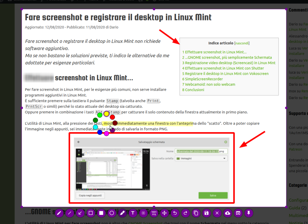 screenshot con flameshot in linux