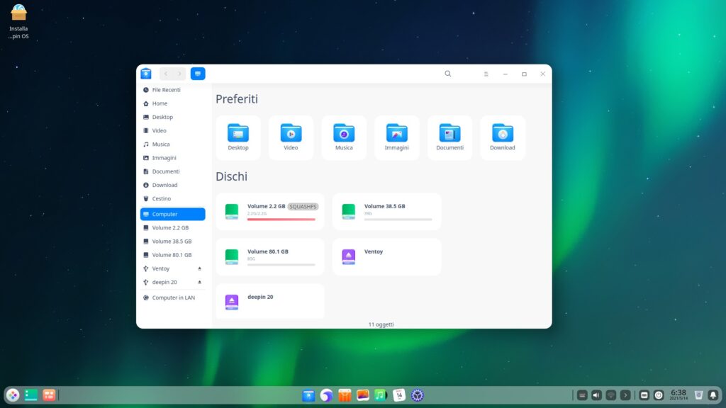 Sessione Live USB di Deepin OS in italiano