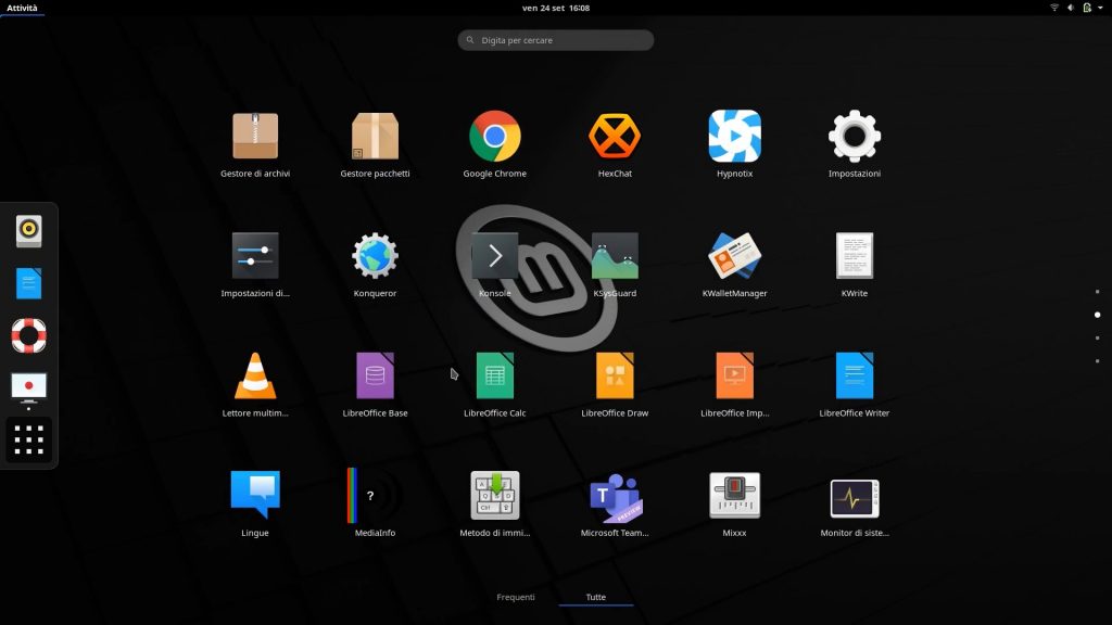 Il desktop GNOME installato in Linux Mint 20.2 Cinnamon