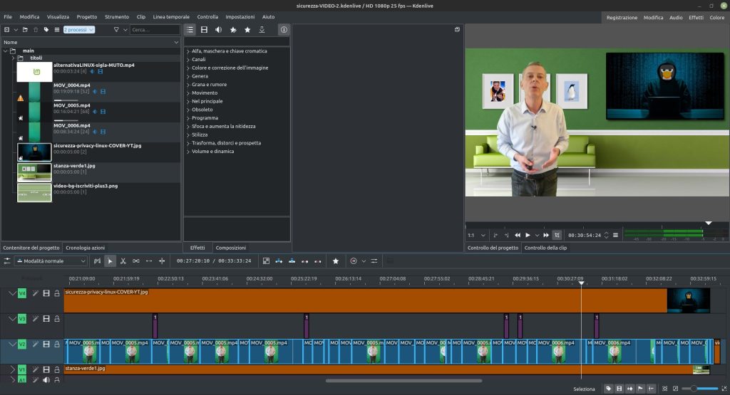 schermata di kdenlive: tra i migliori programmi di video editing gratis