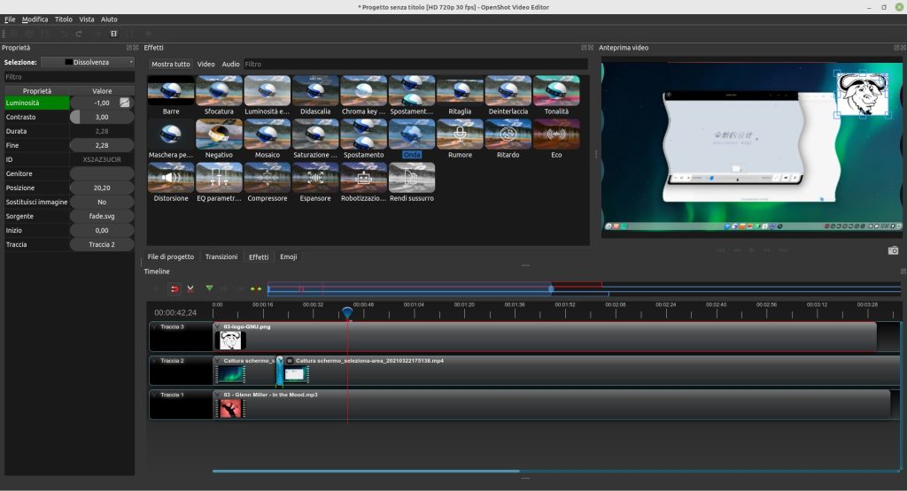 Migliori programmi di video editing gratis: openshot video editor. 