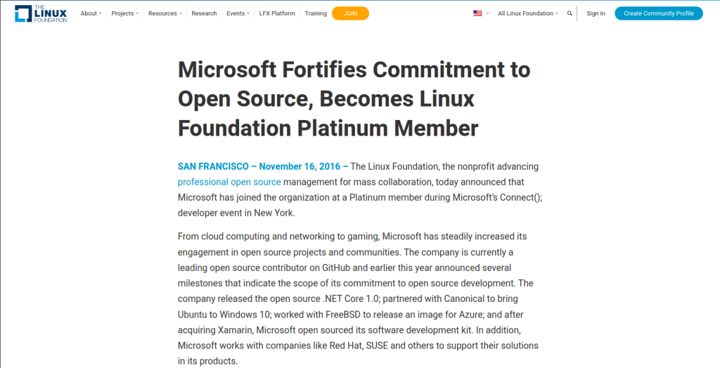 Microsoft nella Linux Foundation