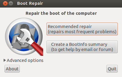 Lo strumeto Boot Repair nella Live di Linux Mint