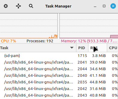 Impegno di memoria RAM in Linux Mint 21.1 Xfce