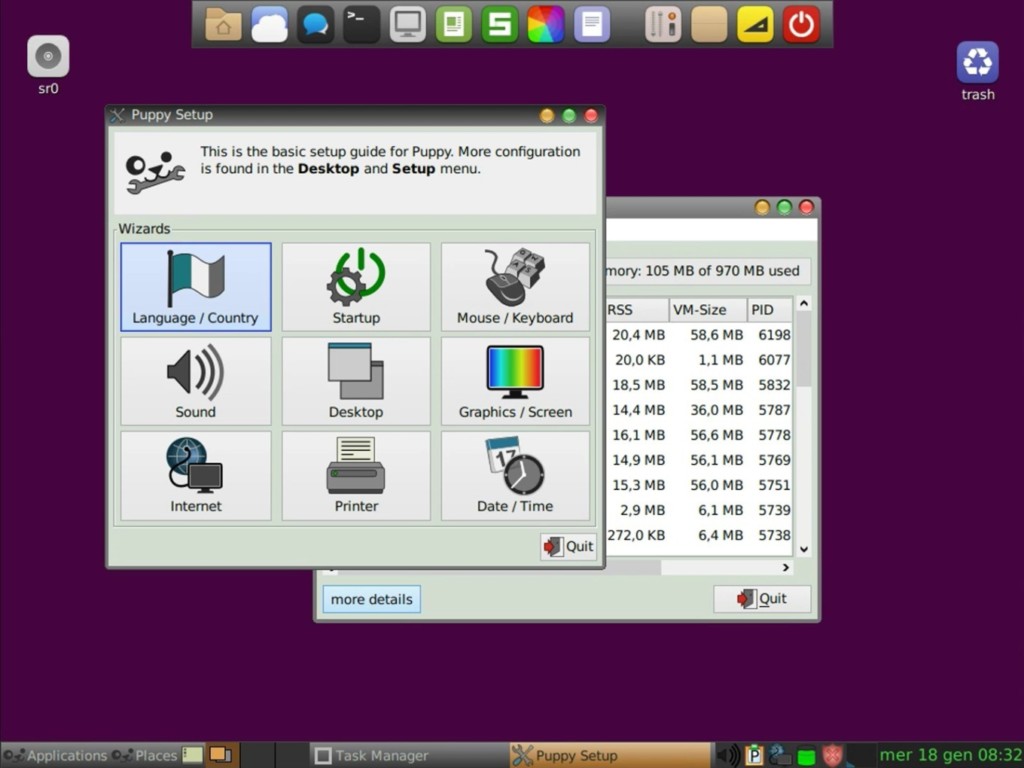 schermata di Puppy Linux