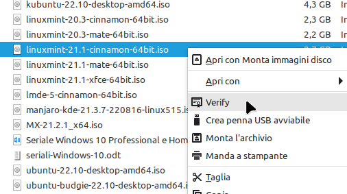 Strumento di verifica ISO di Linux Mint