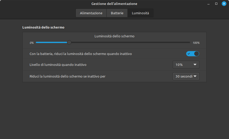 Luminosità Linux Mint