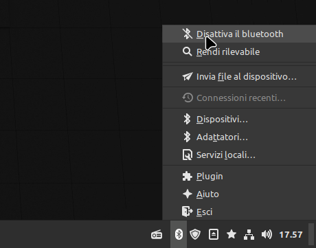 Disattivazione del Bluetooth in Linux Mint Cinnamon