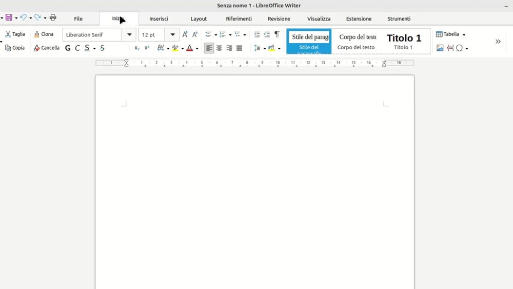 La visualizzazione a schede in stile Microsoft di LibreOffice