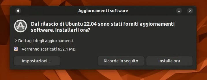 Aggiornamenti per Ubuntu Cinnamon