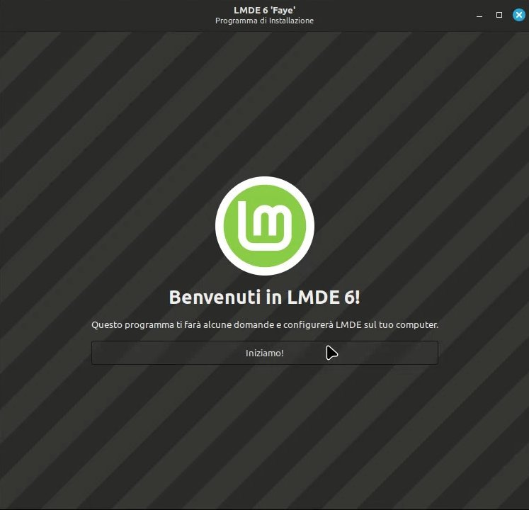 Avvio dell'installazione di LMDE 6