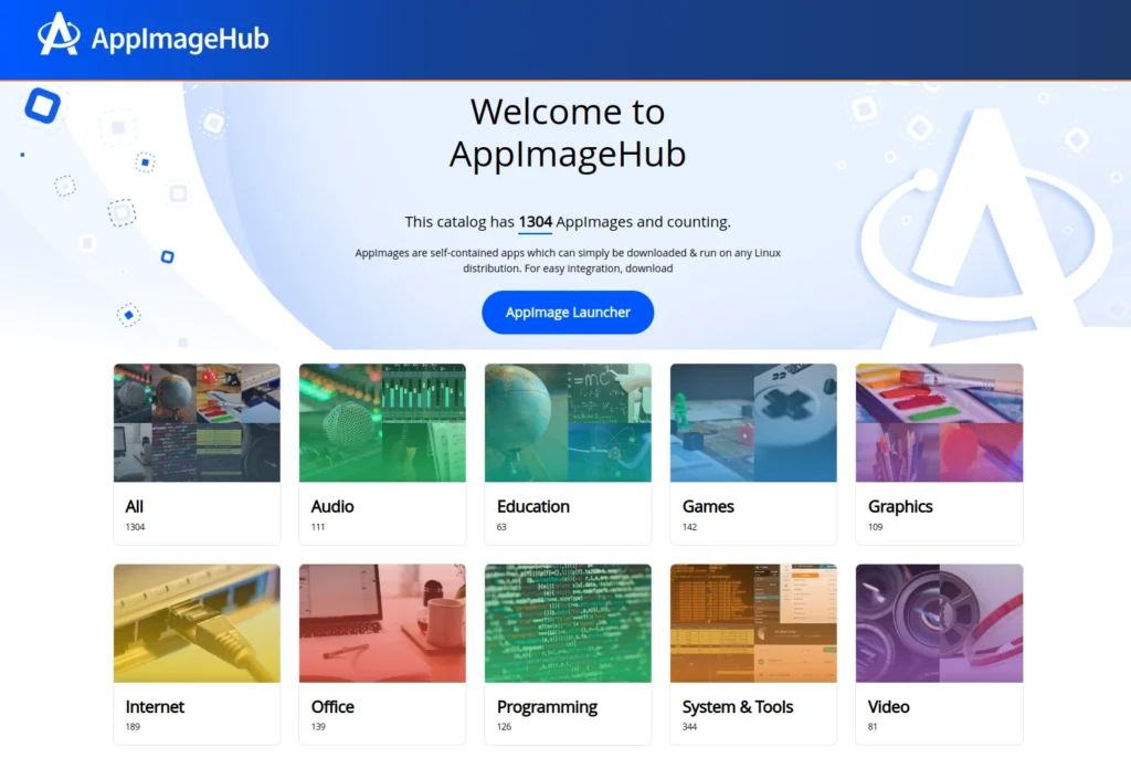 Homepage di AppImageHub.com