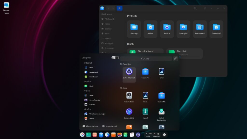 Anteprima di Deepin 23