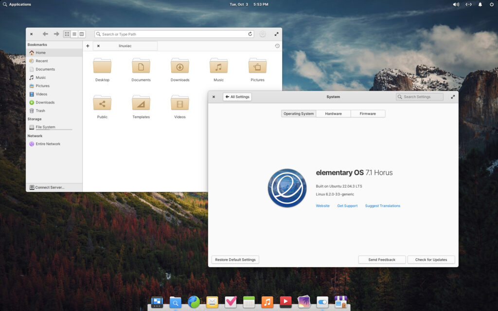 Alternative a Ubuntu: Schermata di elementary OS 7.1
