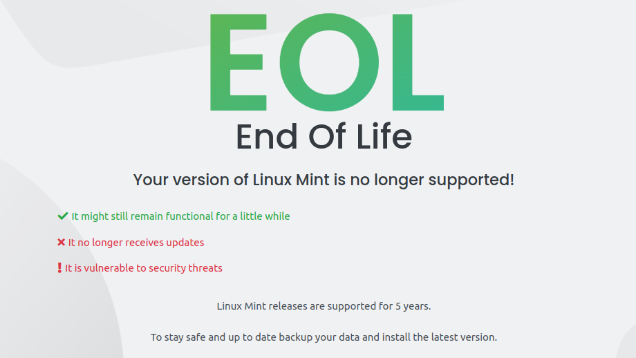 EOL end of life linux