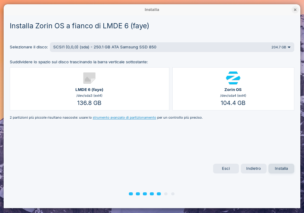 Installazione di Zorin OS in dual boot