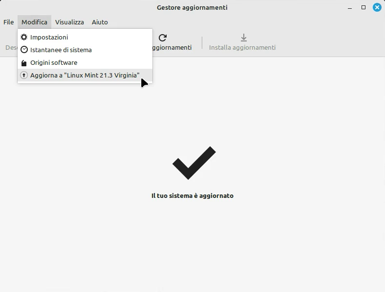 Aggiorna a Linux Mint 21.3