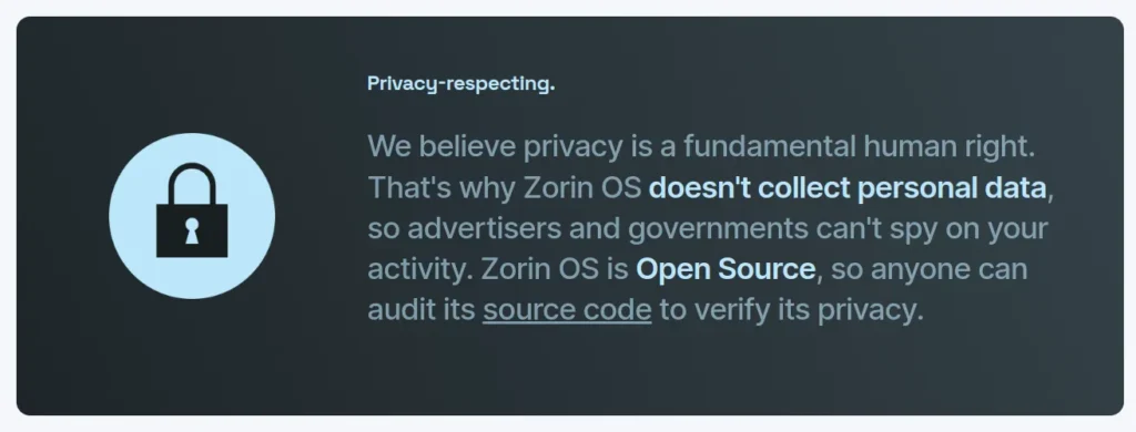 La privacy in Zorin OS