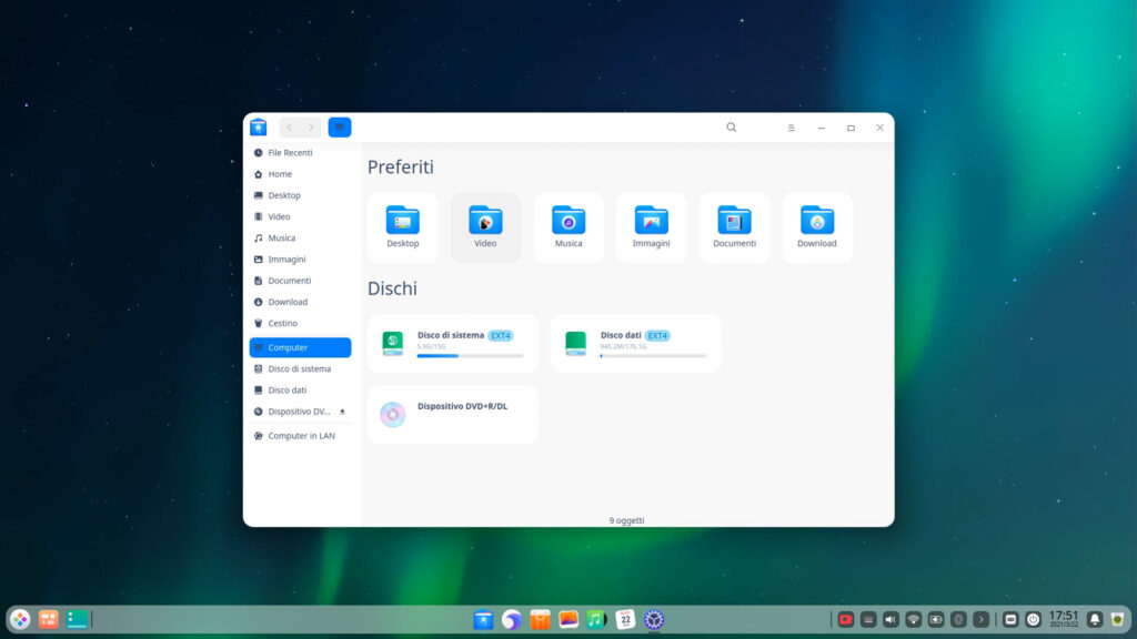 Il desktop di Deepin Linux nel 2020