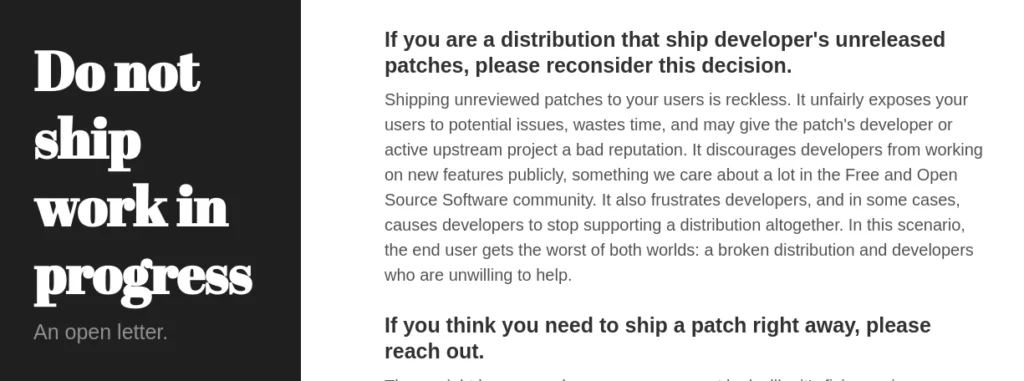 Don't ship it homepage